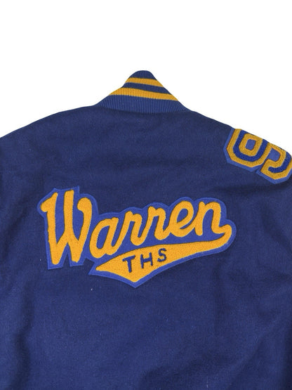 Vtg Grand Sporting Goods Blue USA High School Football Letterman Jacket Large