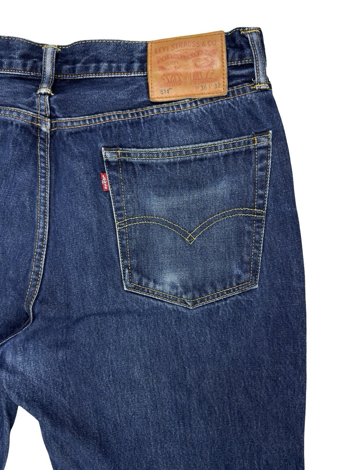 Levi's 514 Classic Straight Fit Blue Denim Jeans 36W 32L