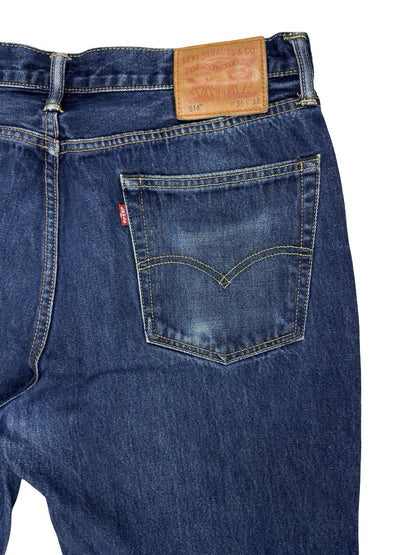Levi's 514 Classic Straight Fit Blue Denim Jeans 36W 32L