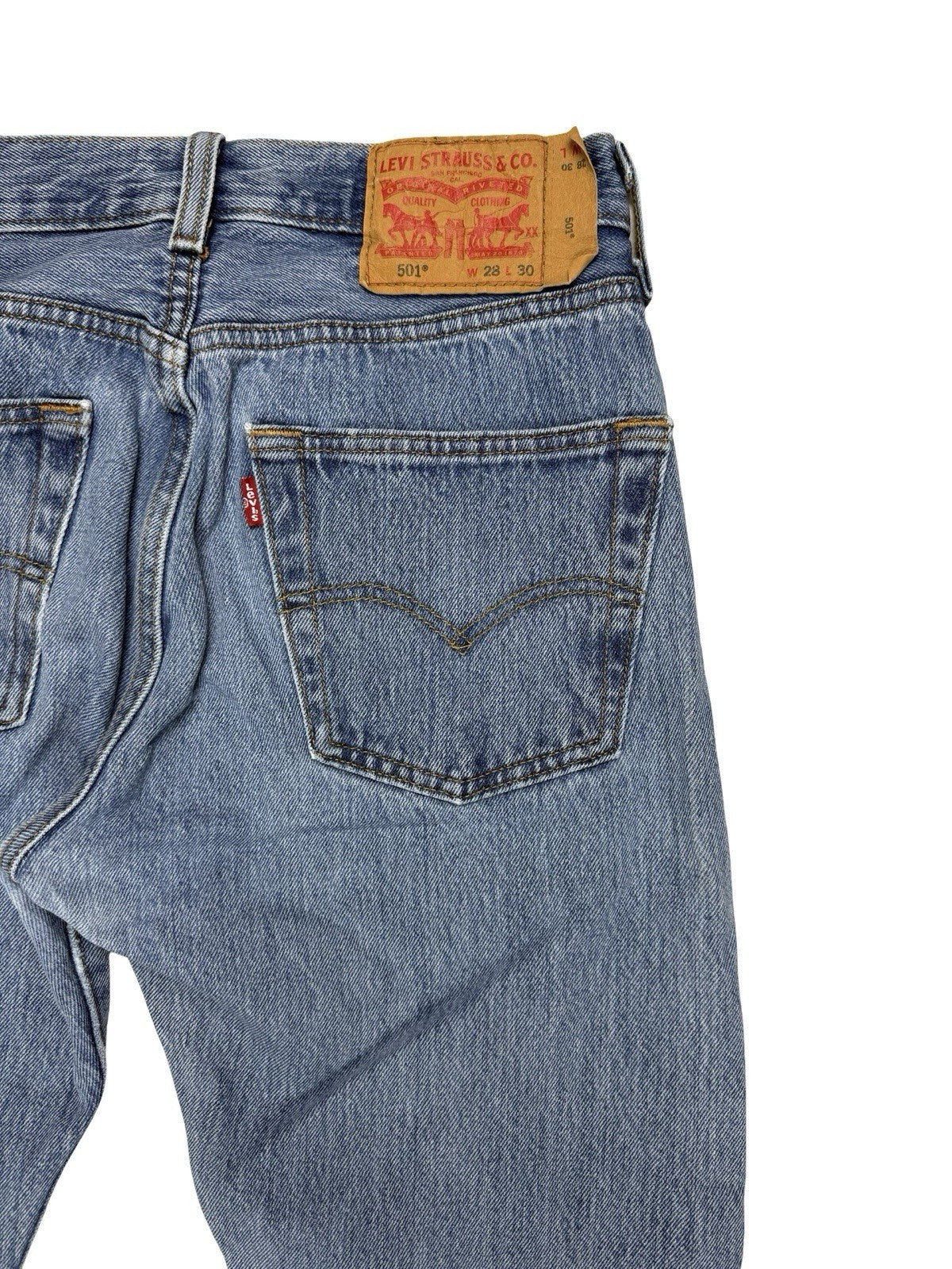Levi's 501 Light Blue Straight Leg Denim Jeans 28W 30L