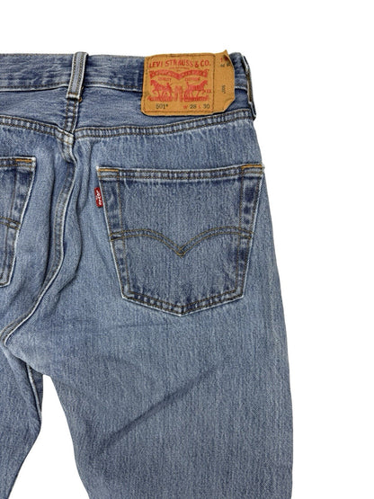 Levi's 501 Light Blue Straight Leg Denim Jeans 28W 30L