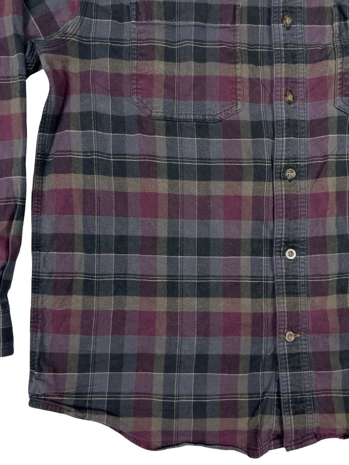 Carhartt Rugged Flex Relaxed Fit Purple Plaid Flannel Shirt Large