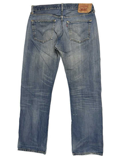Levi's 501 Original Blue Straight Leg Button Fly Denim Jeans 36W 32L