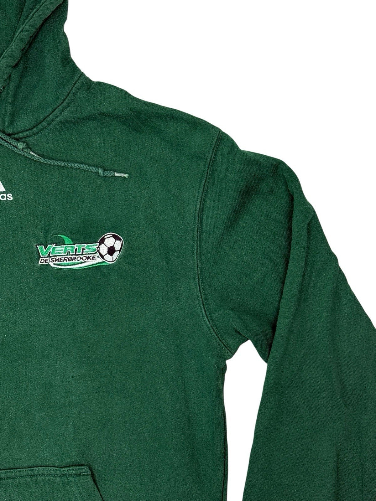 Adidas Green Embroidered Football Hoodie Small