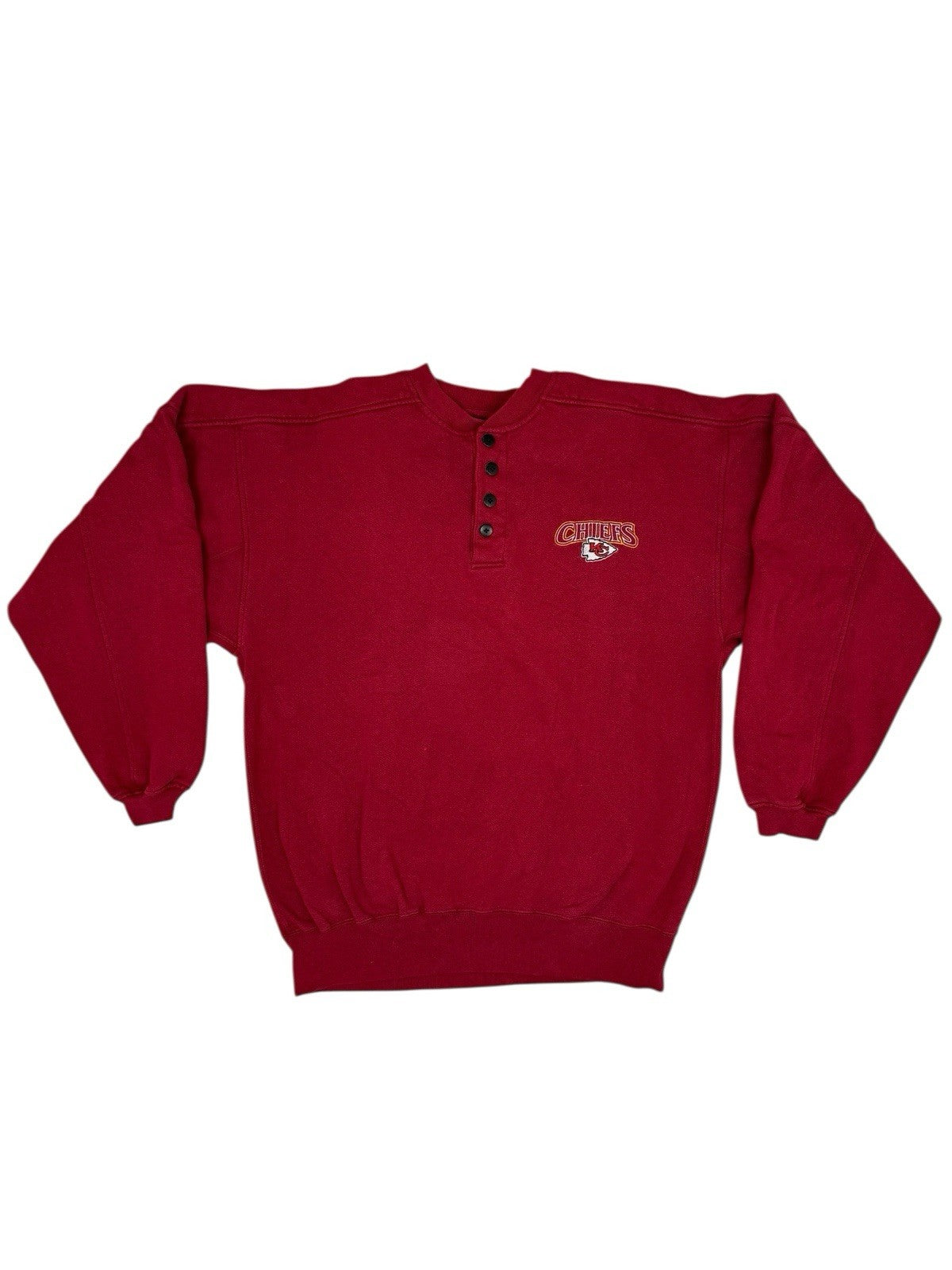 Kansas City Chiefs Vintage Red Button Up Jumper Medium