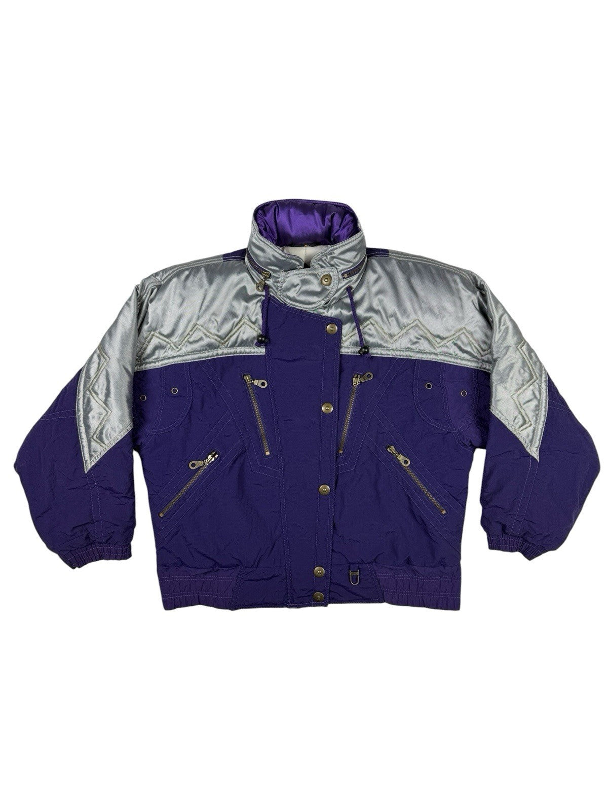Retro Rodeo Purple Insulated Outdoor Y2K Zip Ski Jacket Women's Size 14