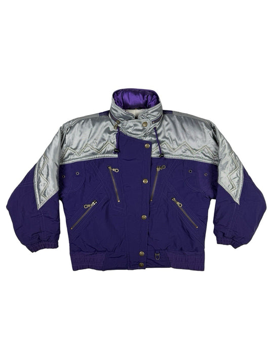 Retro Rodeo Purple Insulated Outdoor Y2K Zip Ski Jacket Women's Size 14