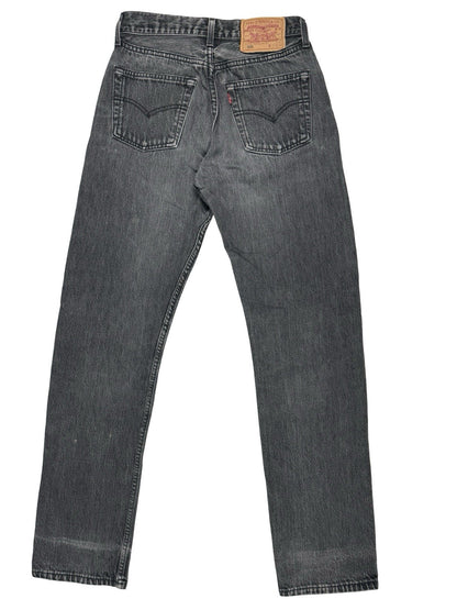 Levi's 501 Vintage Faded Black Straight Leg Denim Jeans 28W 32L