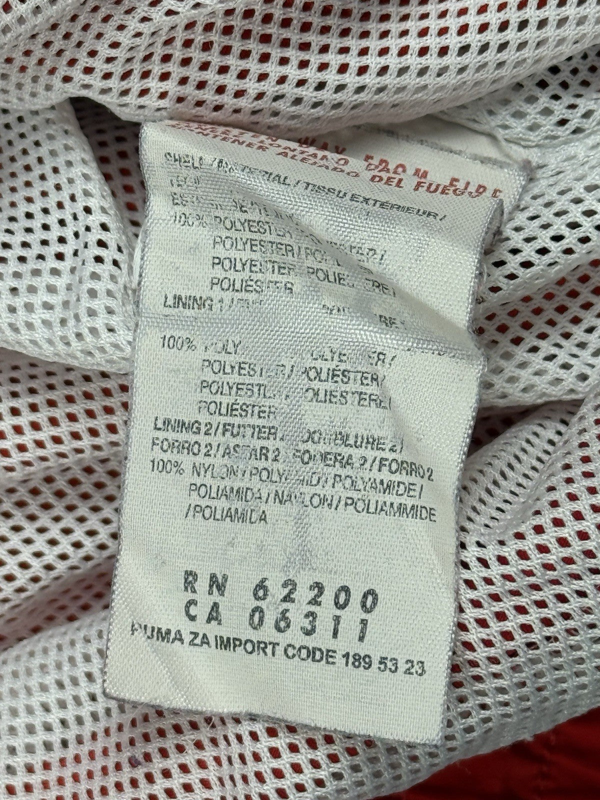 Puma Retro Red Colourblock Zip Track Jacket Large