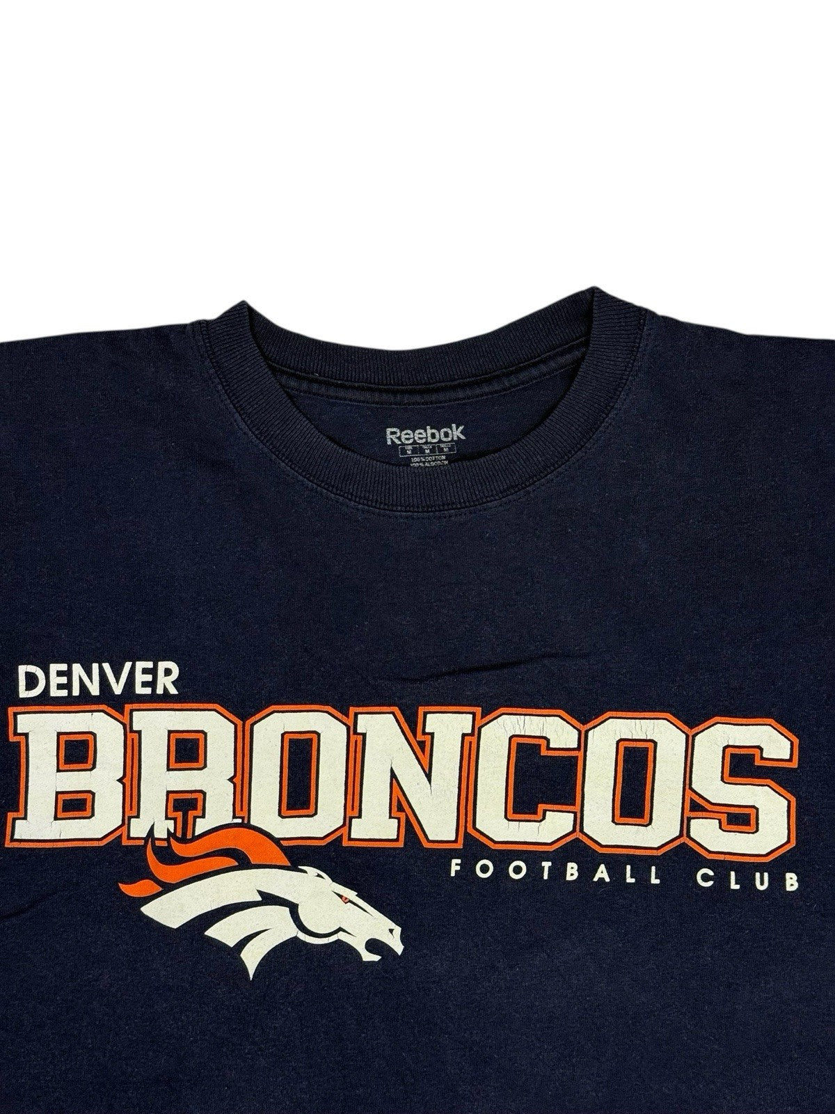 Reebok NFL Denver Broncos Blue Retro Long Sleeve Top Medium
