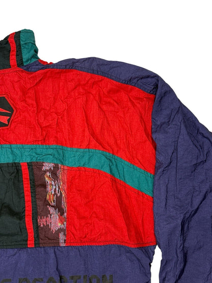 Adidas Vintage Y2K Explosive Reaction Multi Patterned 1/4 Zip Jumper Medium