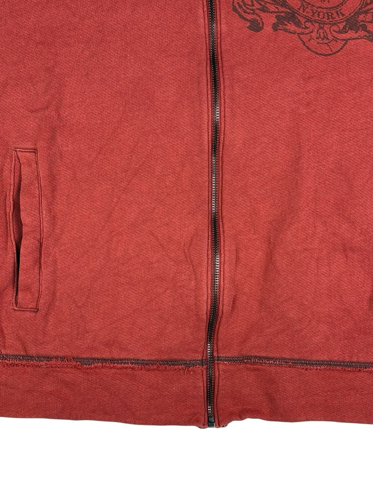 Polo Jeans Company Orange Zip Cotton Blend Jacket Medium