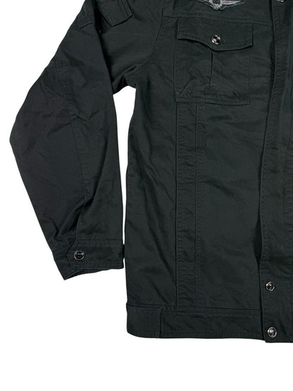 Free Spirit Black Zip Military Coat Jacket Medium