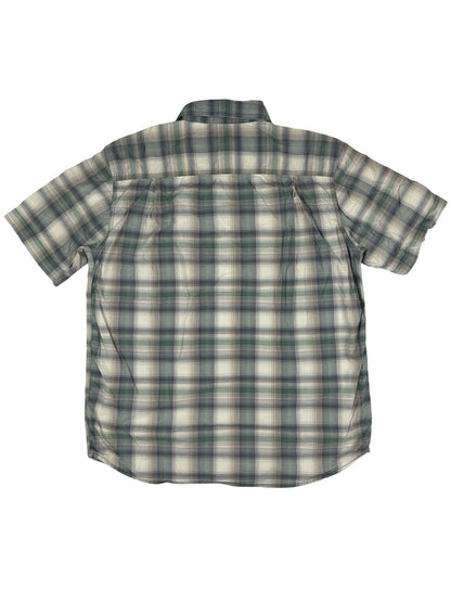 Carhartt Green Grey Plaid Short Sleeve Relaxed Fit Button Shirt Large Regular
