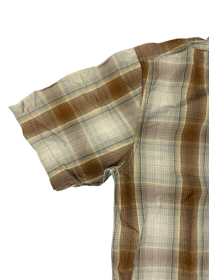 Carhartt Relaxed Fit Lightweight Beige Plaid Short Sleeve Shirt Medium