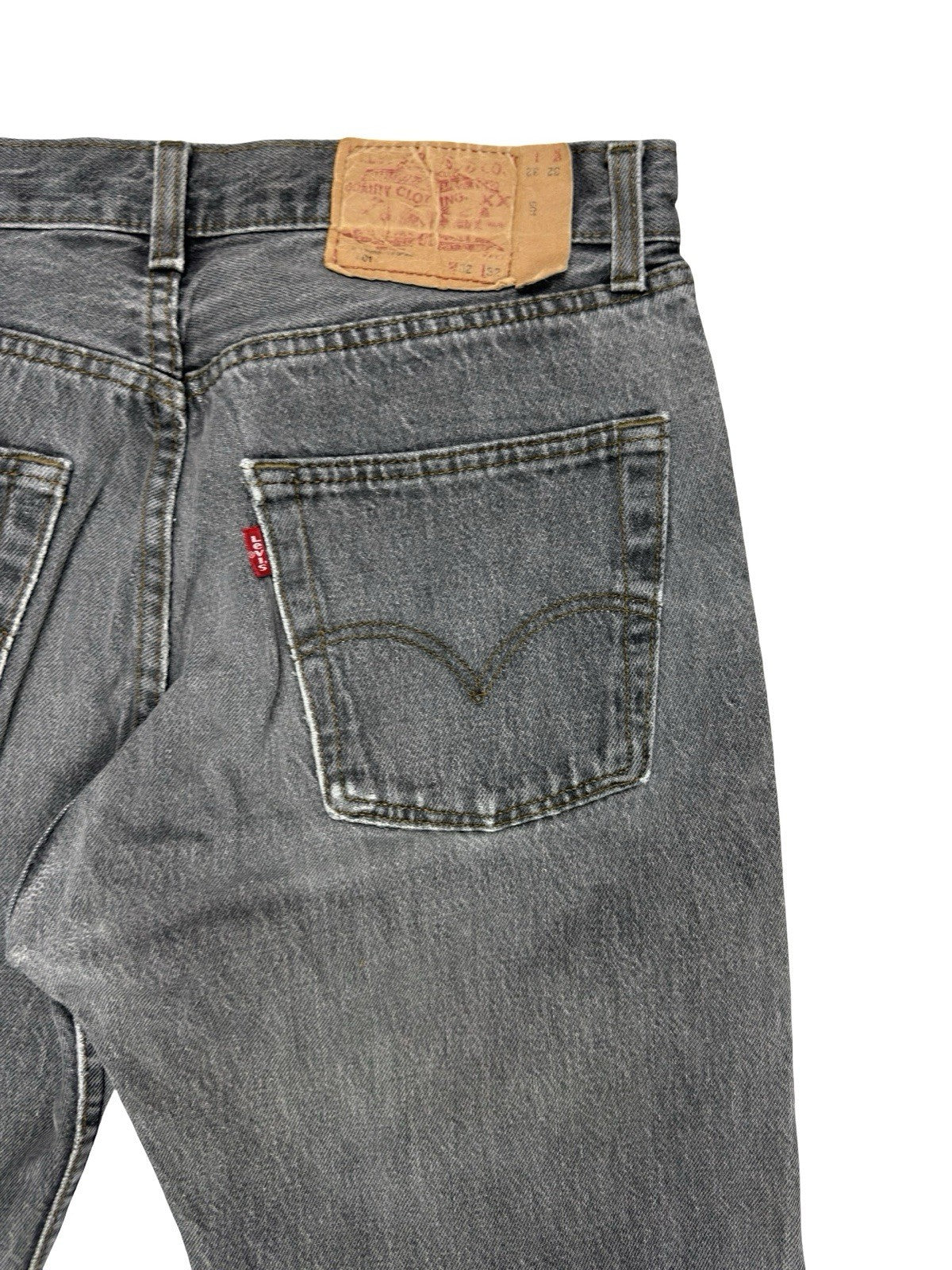 Levi's 501 Vintage Grey Straight Leg Button Fly Denim Jeans 32W 32L Made in UK