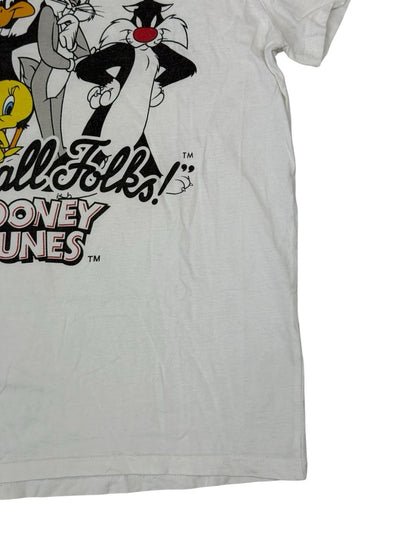 Looney Tunes White Printed That's All Folks Top Size 12-14