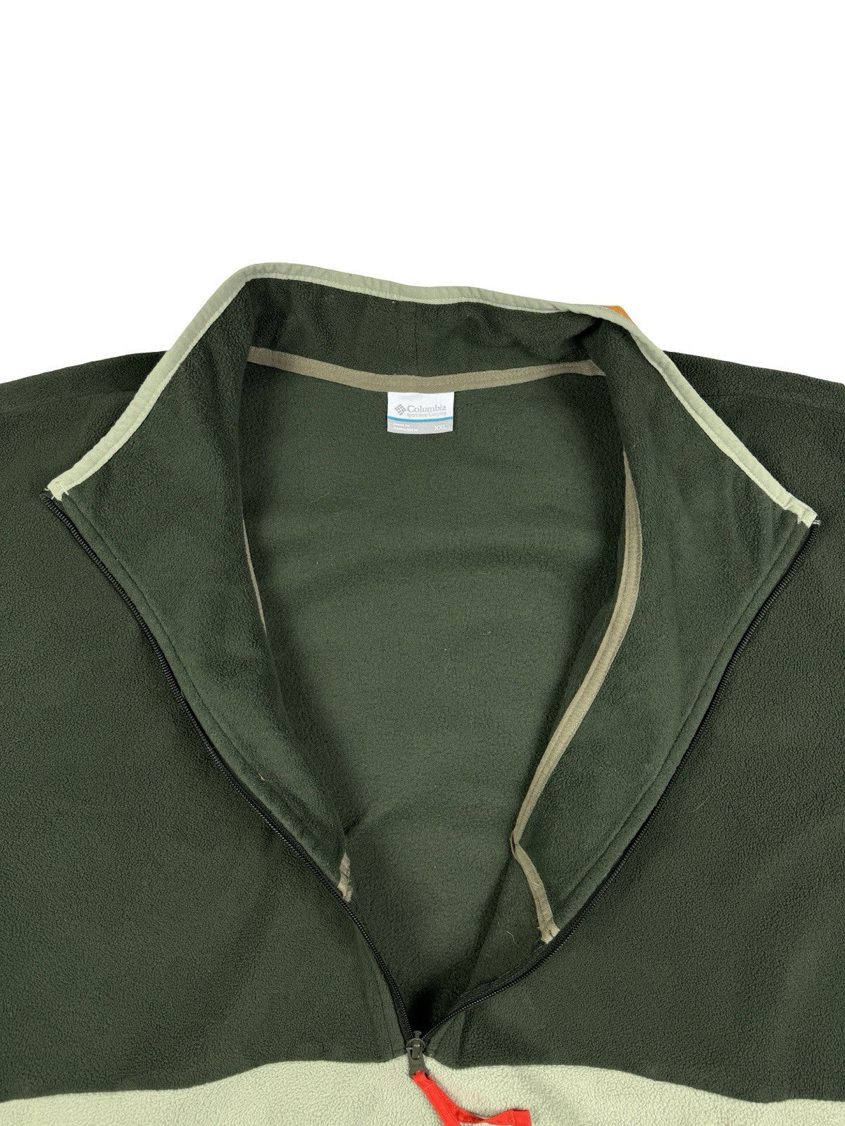 Columbia Green Colourblock Half Zip Outdoor Fleece Jumper 2XL