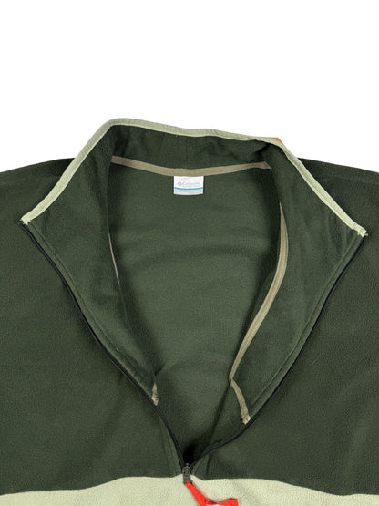 Columbia Green Colourblock Half Zip Outdoor Fleece Jumper 2XL