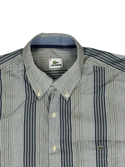 Lacoste Retro Blue Striped Shirt Large
