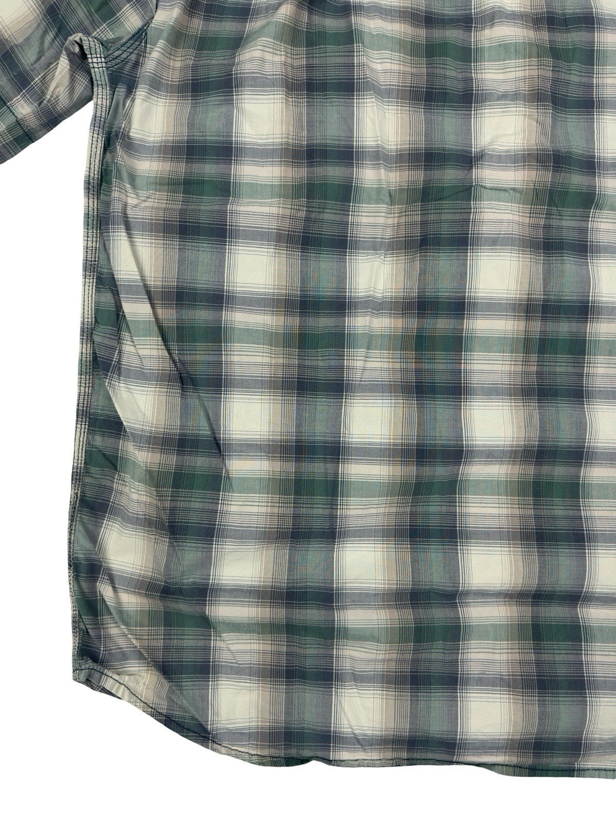 Carhartt Green Grey Plaid Short Sleeve Relaxed Fit Button Shirt Large Regular
