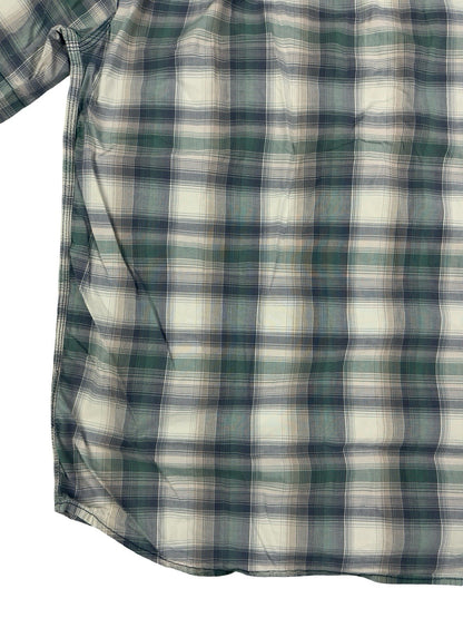 Carhartt Green Grey Plaid Short Sleeve Relaxed Fit Button Shirt Large Regular
