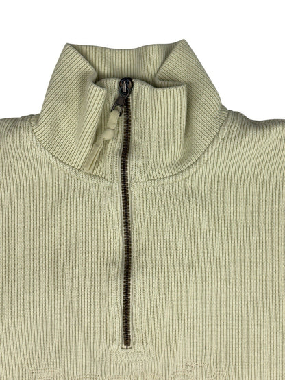 Reebok Retro Cream 1/4 Zip Knit Jumper Medium