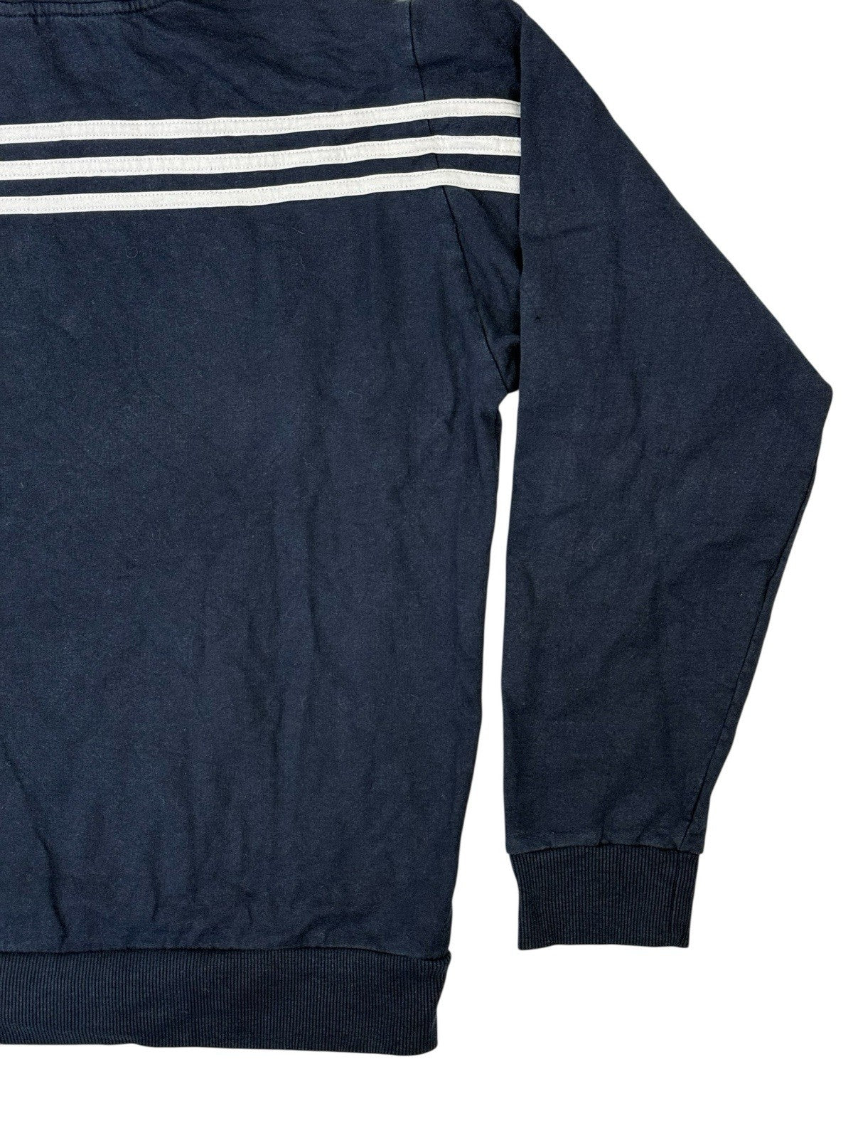 Adidas Blue 3 Stripe Hoodie Medium