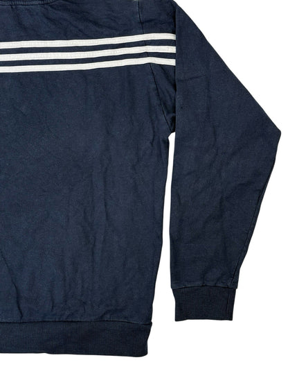Adidas Blue 3 Stripe Hoodie Medium