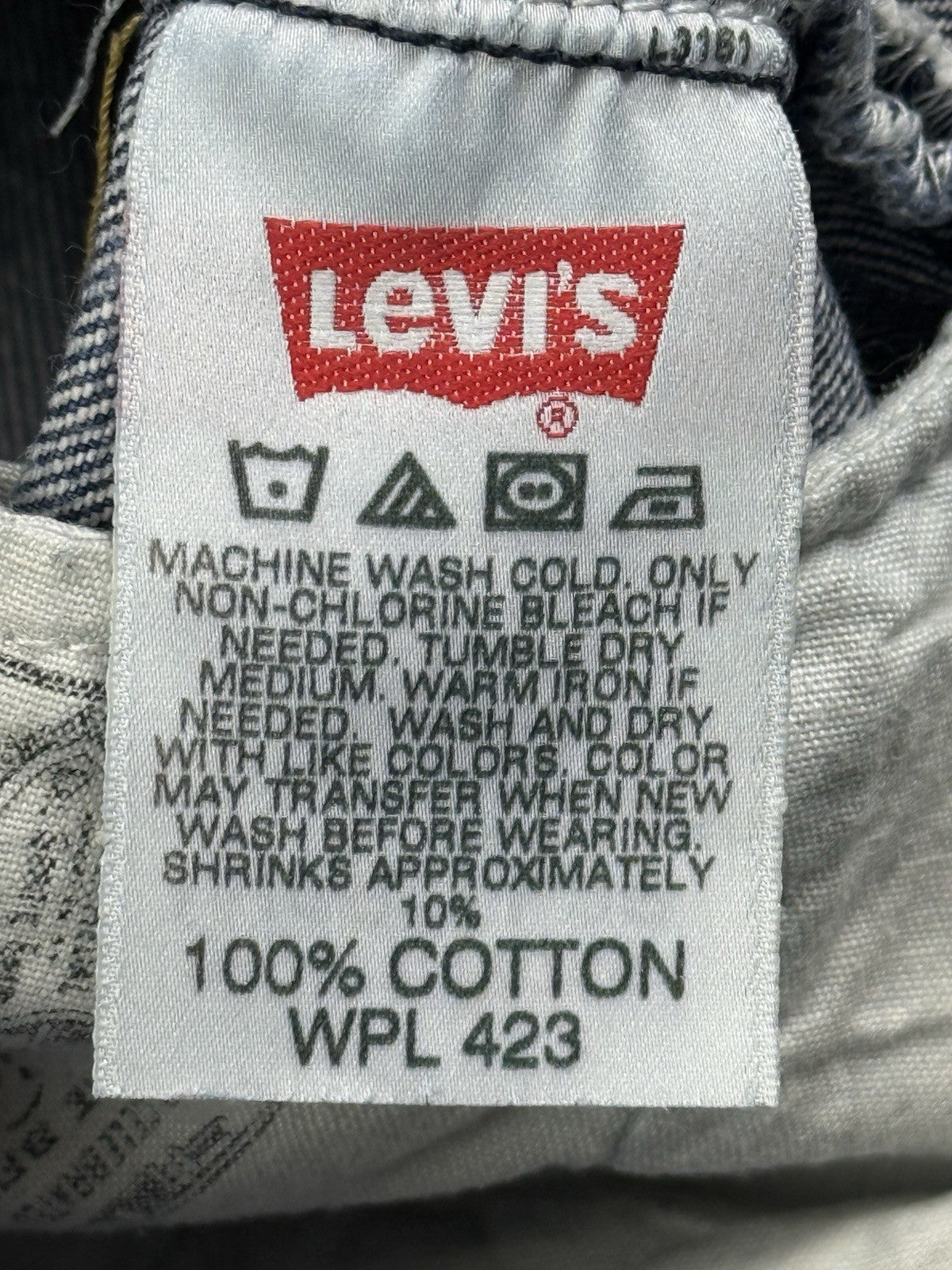 Levi's 501 Original Blue Straight Leg Button Fly Denim Jeans 38W 32L