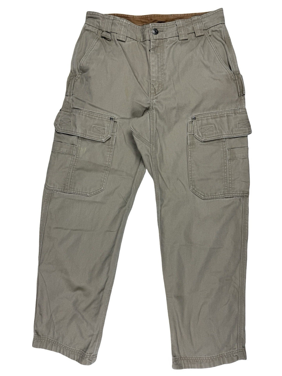 Duluth Beige Cargo Carpenter Denim Jeans 32W 30L