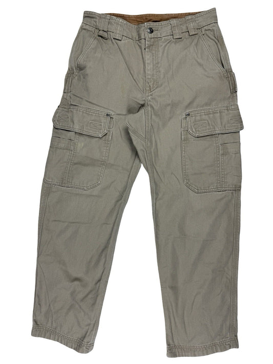 Duluth Beige Cargo Carpenter Denim Jeans 32W 30L