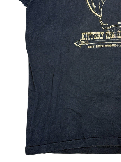 Vintage Blue Kittery Trading Post Funny Novelty Cotton Americana Top XL