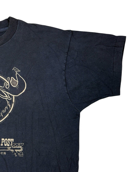 Vintage Blue Kittery Trading Post Funny Novelty Cotton Top XL