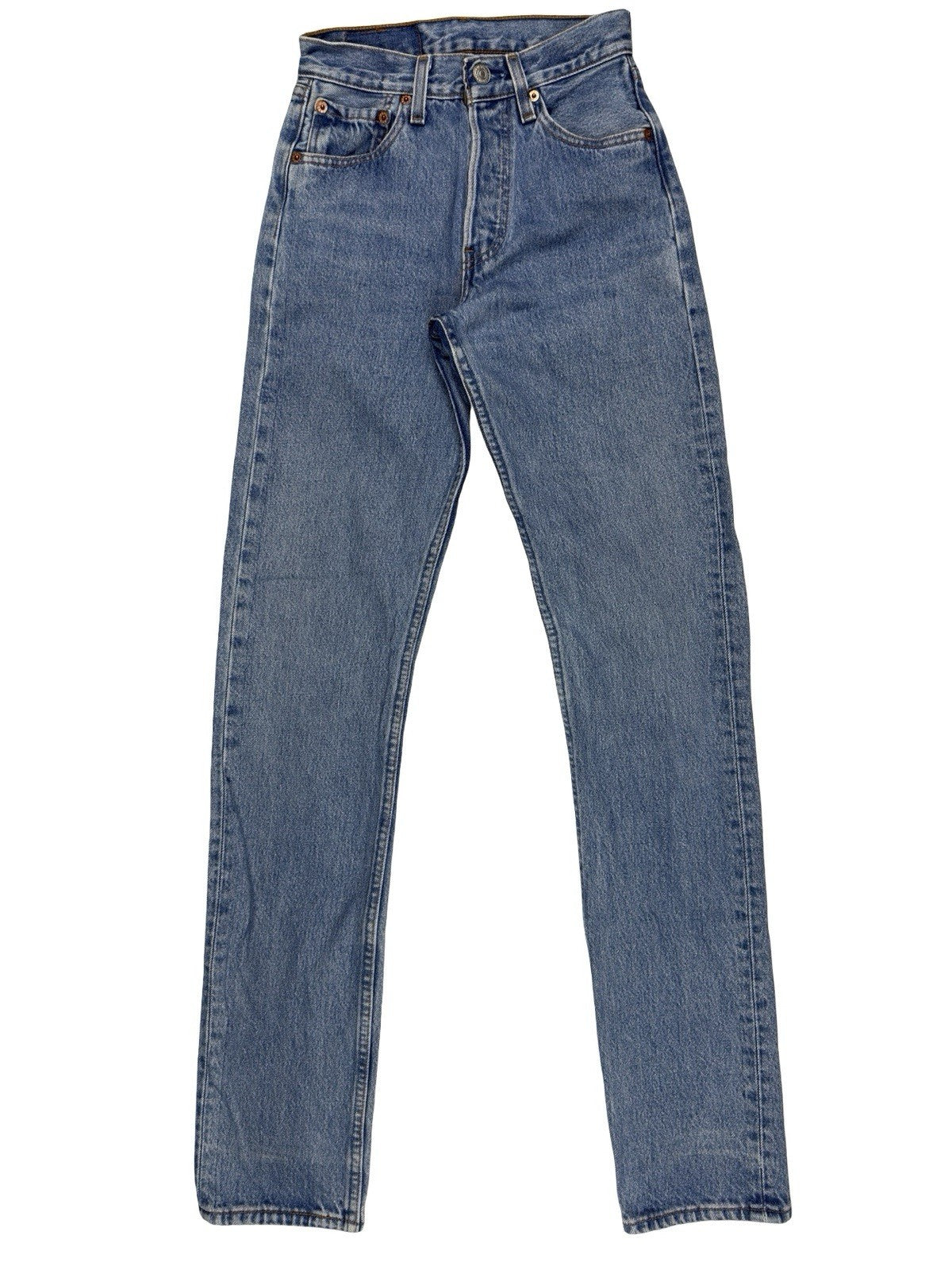 Levi's 501 Vintage Blue Straight Fit Women's Denim Jeans 25W 34L Made In USA