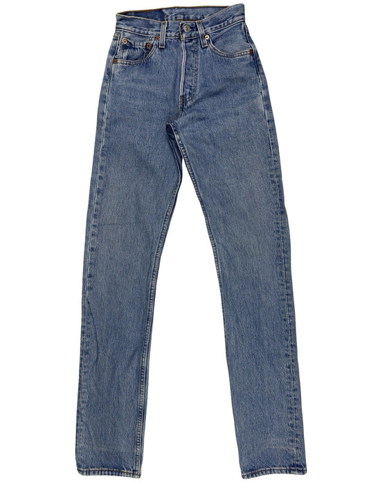 Levi's 501 Vintage Blue Straight Fit Women's Denim Jeans 25W 34L Made In USA