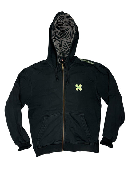 Quicksilver Black Zip Hoodie Jacket Medium