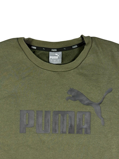 Puma Green Printed Crewneck Jumper Small