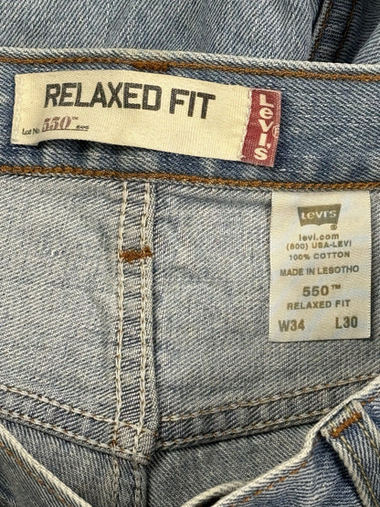 Levi's 550 Blue Relaxed Fit Denim Jeans 34W 30L
