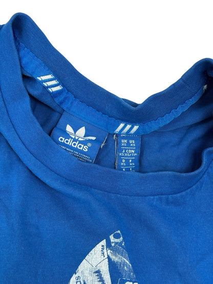 Adidas Blue Trefoil Print Top XS