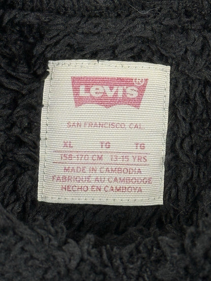 Levi's Black Fluffy Teddy Fleece Hoodie Youth XL (Age 13-15)