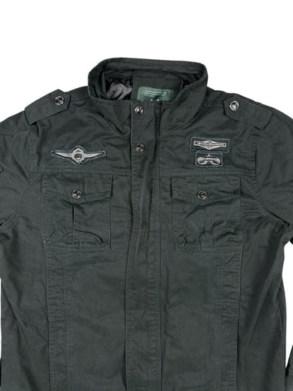Free Spirit Black Zip Military Coat Jacket Medium