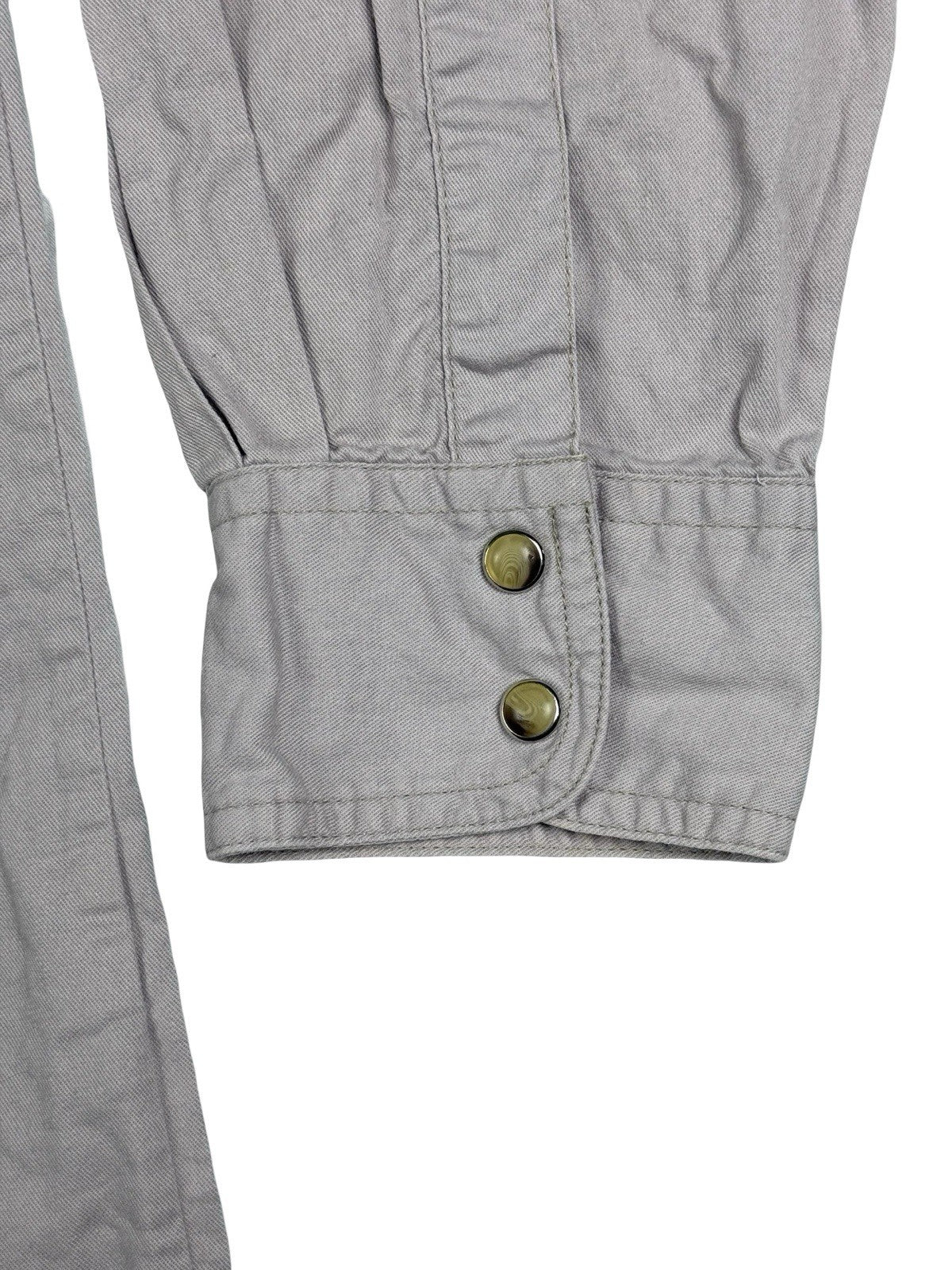 Wrangler Vintage Grey Pearl Snap Western Cowboy Shirt Large