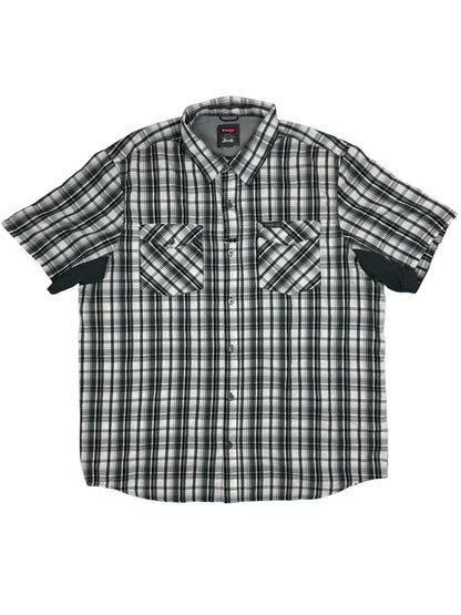 Wrangler Outdoor Grey Plaid Button Up Top XL