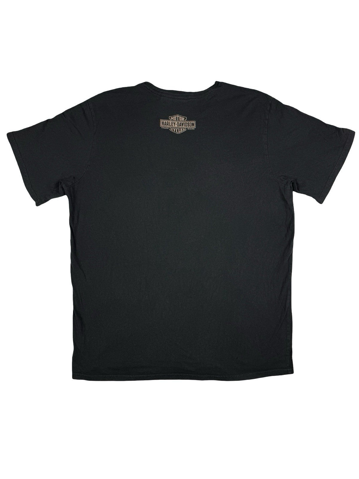 Harley Davidson Black Motorcycle Flag Print Cotton Top XL