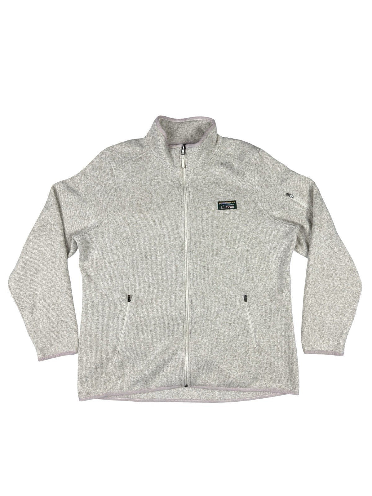 L.L. Bean Cream Zip Fleece Jacket Women's XL Regular