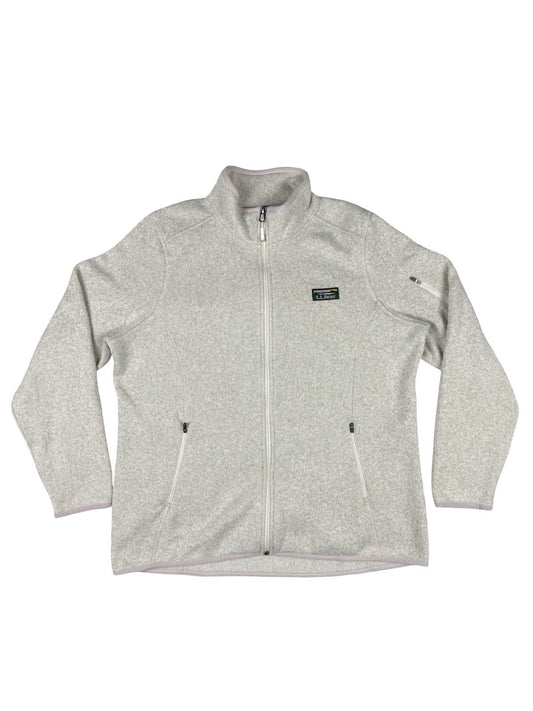 L.L. Bean Cream Zip Fleece Jacket Women's XL Regular