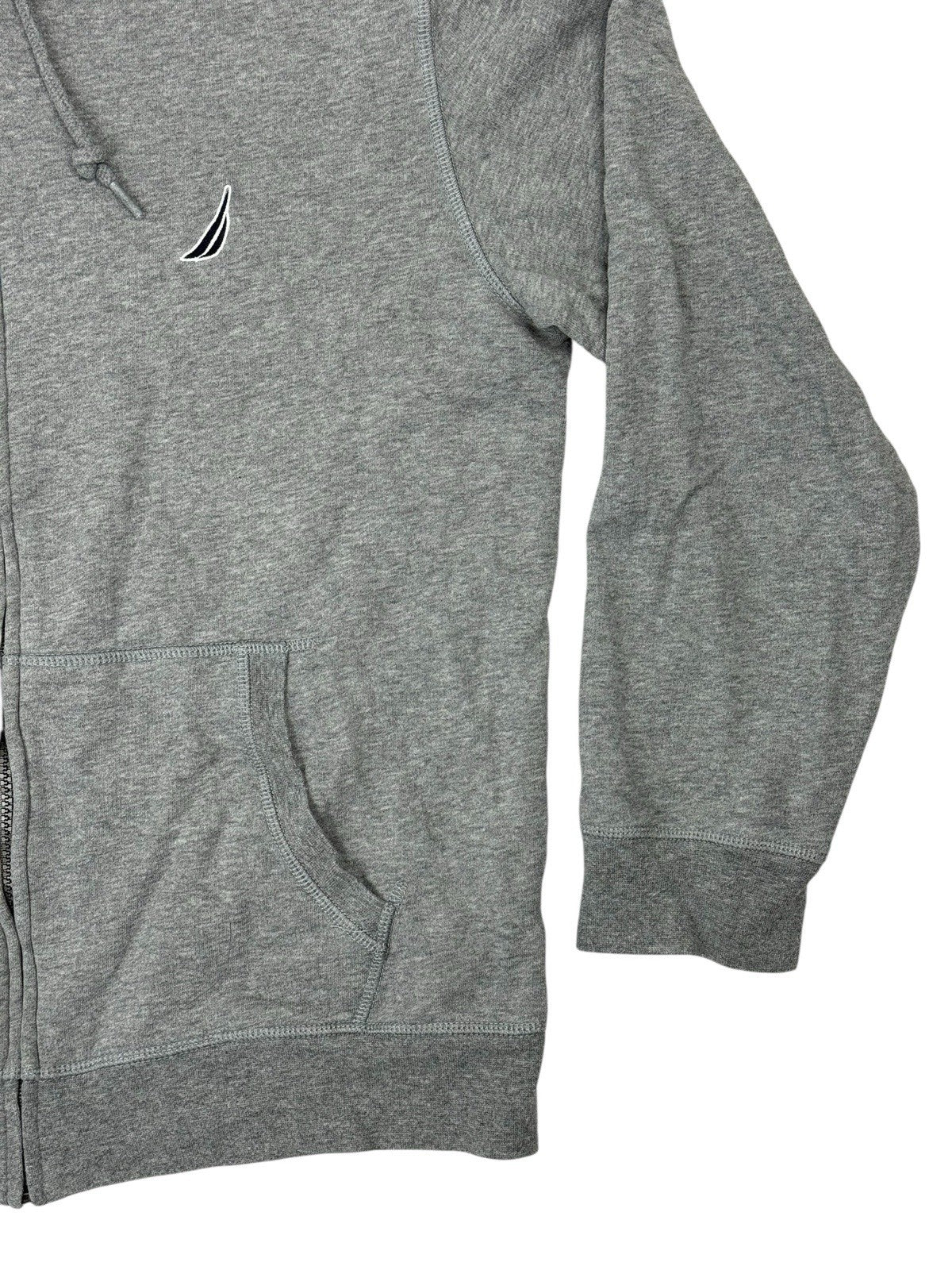 Nautica Grey Zip Through Embroidered Hoodie Jacket Large