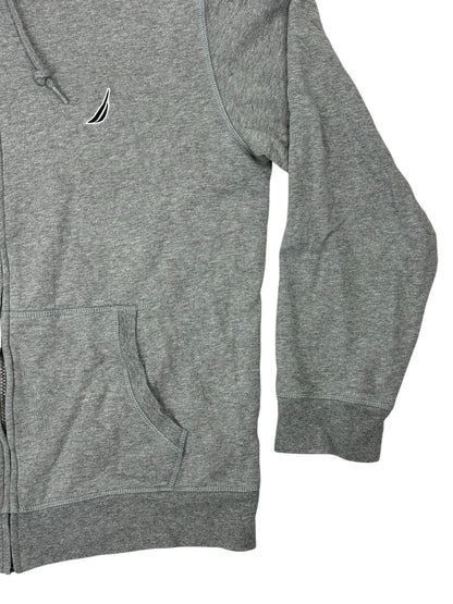 Nautica Grey Zip Through Embroidered Hoodie Jacket Large