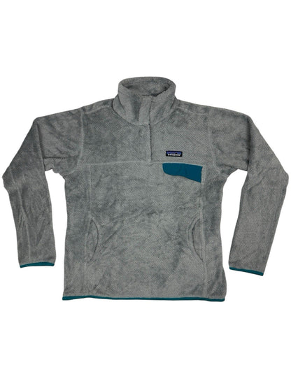 Patagonia Grey Snap Fleece Jumper Medium